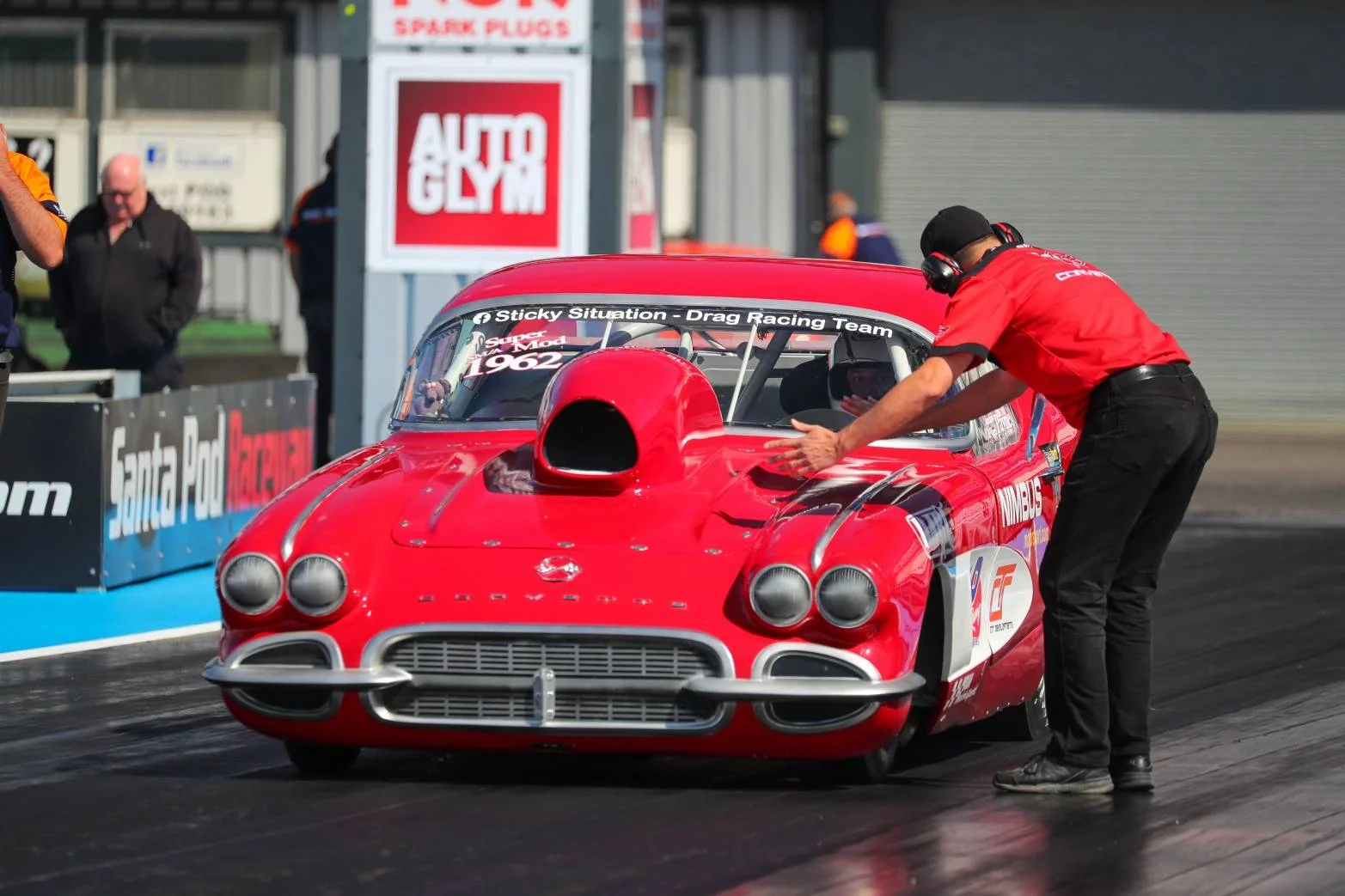 Jordan Payne in a 62 Ford Corvette